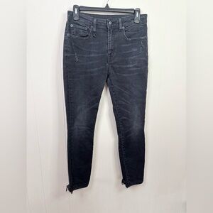 R13 black wash alison skinny jeans distressed size 28
